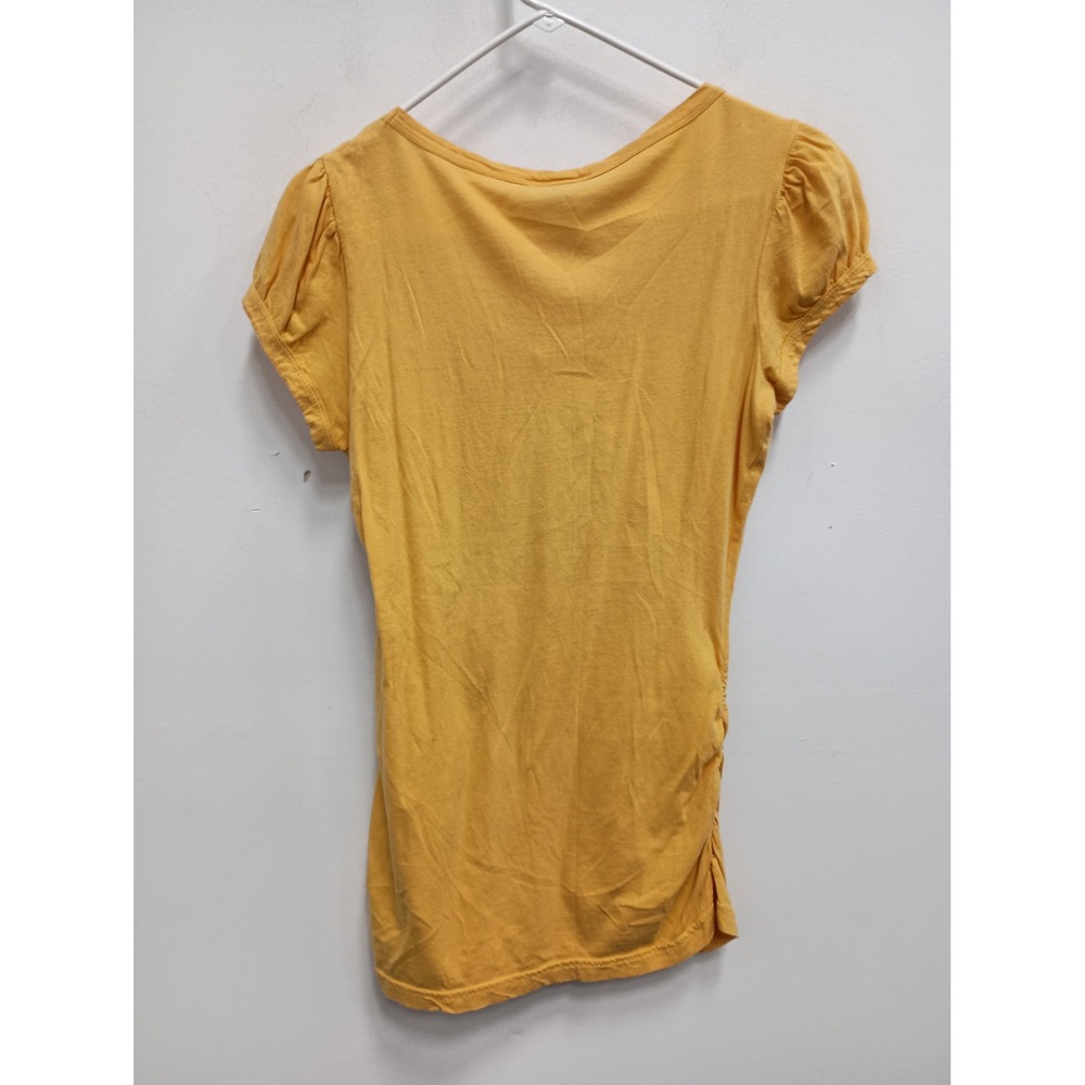 Self Esteem V-Neck Graphic T-Shirt Women XL Mustard Yellow Vintage Y2K Floral - Picture 8 of 11
